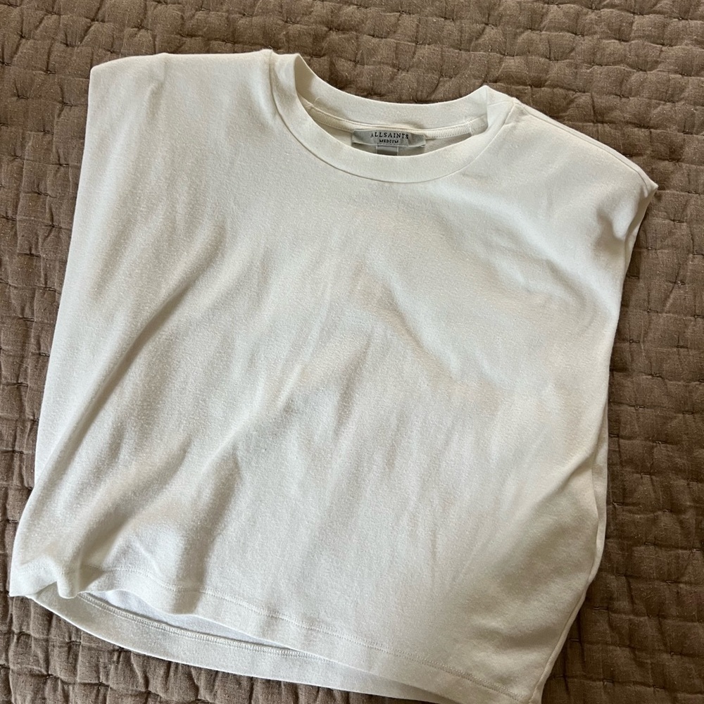 All Saints padded shoulder muscle tee